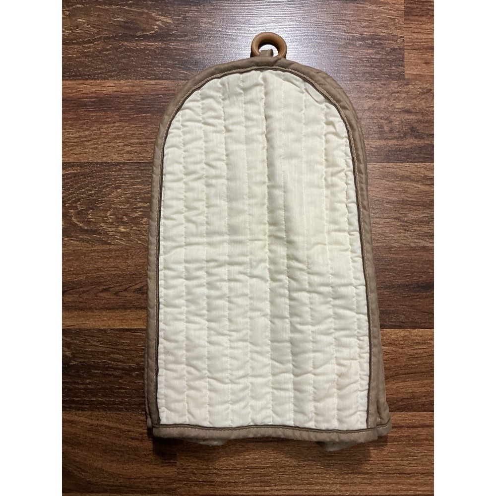 Blender Appliance Cover Quilted Brown/Tan With Round Wood Ring 16in X 10in